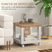 HOMCOM Măsuță Con Roți E Mensola Deschisă 40 X 40 X 40 cm(m-6)
