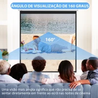 HOMCOM Tela de Projeção Elétrica de 84 Polegadas Tela de Projeção Portátil Formato 16:9 com Controlo Remoto 186x105 cm Branco(m-5)