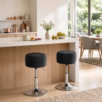 HOMCOM Bar Stool Adjustable Swivel Chair Velvet-Feel Seat 1 Piece, Black(m-9)