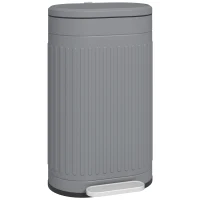 HOMCOM Mülleimer 30L Treteimer mit Deckel Fußpedal herausnehmbarem Inneneimer Soft-Close-Funktion 36,5 x 31,2 x 60,8 cm, Grau(m-1)