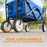 Outsunny bolderkar, inklapbare handkar, 360° tuinwagen, transportkar, strandkar, stalen frame, Oxford, 107 x 51 x 91,5 cm bolderkar handkar transportkar strandkar staal Oxford | Aosom.nl(m-7)