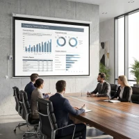 HOMCOM Telo Proiettore Motorizzato da 120 Pollici 4K HD Formato 4:3, Schermo Proiettore Motorizzato Elettrico Antirughe con Telecomando, Telo Videoproiettore per Casa, Cinema, Ufficio, Home, Bianco(m-10)