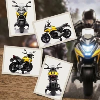AIYAPLAY Motocicletă Electrică Copii, Licențiată Honda, Faruri Roți Antrenament, Galbenă(m-9)