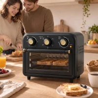 HOMCOM Air Fryer Toaster Oven, Convection Countertop Oven, with Adjustable Temperature and Timer, 12 L, Black(m-14)