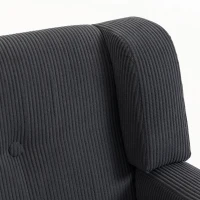 HOMCOM 2 Seater Sofa, 118 cm Corduroy Small Loveseat with Spring Cushion, Wood Legs for Small Space, Living Room, Dark Grey(m-10)
