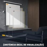 HOMCOM Ecrã de Projeção Elétrico 92'' com Comando Remoto, Formato 1:1 e Área de Projeção 165x165 cm, Branco(m-6)