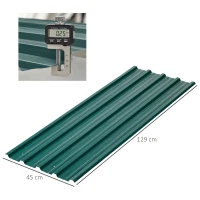 Outsunny Set of 12 Corrugated Steel Roof Sheet Panels - Green(m-3)