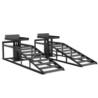 HOMCOM 2 Rampe Hidraulice Auto, Portanță 3T, Înălțime 23-32.5cm, Negru(m-12)