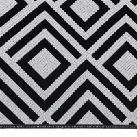 Outsunny Reversible Outdoor Rug, Plastic Straw Mat w/ Carry Bag Ground Stakes for Garden RV Picnic Beach Camping 182x274cm Black(m-10)