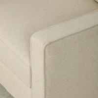 HOMCOM Accent Chair, Removable Pillow Linen Armchair with Comfy Spring Cushion for Living Room, Bedroom, Study, Cream(m-10)