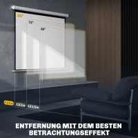 HOMCOM Projectiescherm 171 x 128 cm (diagonaal 213,36 cm) 4:3 HD 4K projectiescherm Kunststof, Metaal Thuisbioscoop(m-6)