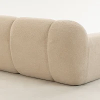HOMCOM Canapé 3 Places 233 cm, Canapé Salon en Chenille Moderne avec Assise Profonde, Accoudoirs Larges, Beige(m-12)