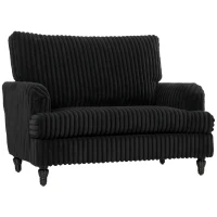 HOMCOM Corduroy Single Sofa Armchair, Modern Accent Chair with Stripes, Turned Legs and Wide Seat, Black(m-1)