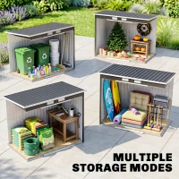 Outsunny 7 x 4ft Galvanised Steel Garden Shed, with Foundation Kit - Dark Grey(m-8)