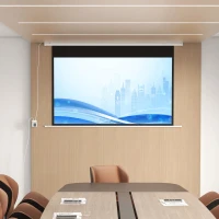 HOMCOM Tela de Projeção Elétrica de 84 Polegadas Tela de Projeção Portátil Formato 16:9 com Controlo Remoto 186x105 cm Branco(m-10)