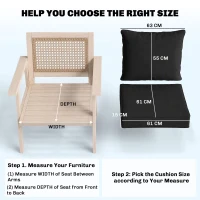 Outsunny Outdoor Seat and Back Cushion Set Patio Deep Seating Chair Replacement Cushion(m-3)
