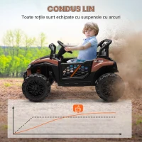 AIYAPLAY Mașină Electrică pentru Copii cu Telecomandă, Maro(m-5)