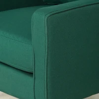 HOMCOM Accent Chair, Removable Pillow Linen Armchair with Comfy Spring Cushion for Living Room, Bedroom, Study, Dark Green(m-10)