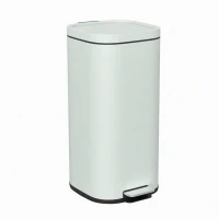 HOMCOM 30L Kitchen Bin, Compact Pedal Bin with Soft-Close and Stay-Open Lid, Removable Bucket for Kitchen, Home, Office, Green(m-1)