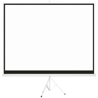 HOMCOM Écran de projection avec trépied pliable 120 pouces 4K HD 4:3, écran vidéoprojecteur réglable en hauteur, blanc