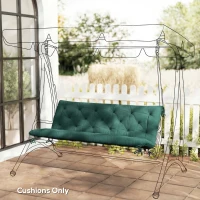 Outsunny 3 Seater Bench Cushion, Garden Chair Cushion with Back and Ties for Indoor and Outdoor Use, 98 x 150 cm, Green(m-10)