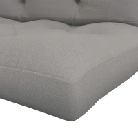 Outsunny Sitzpolster Sitzkissen Polsterauflage, mit Knopfheftung, 120 x 80 x 12 cm, Grau(m-9)