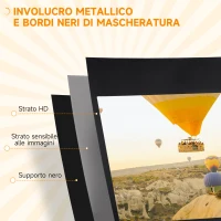 HOMCOM Telo Proiettore Pieghevole da 100" Formato 16:9 con Treppiede Regolabile, 235.8x8x136 cm, Nero(m-5)