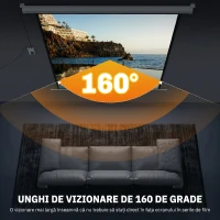 HOMCOM Ecrã de Projeção Elétrico 85'' com Comando Remoto, Formato 1:1, 152x152 cm, Branco(m-5)