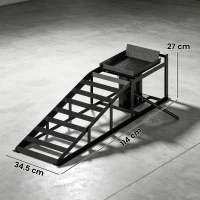 HOMCOM 2 Rampe Hidraulice Auto, Portanță 3T, Înălțime 23-32.5cm, Negru(m-3)