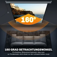 HOMCOM Beamer Leinwand 189,5 x 189,5 cm 92 Zoll 1:1 HD 4K Rollo-Leinwand für Heimkino für Heimkino Büro-Präsentationen(m-5)