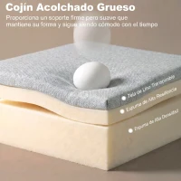 HOMCOM Sillón Cama Plegable 3 en 1 Tapizado en Lino Respaldo Ajustable Almohada con Funda Lavable 67x73x96 cm Gris Claro(m-7)
