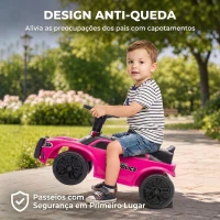 AIYAPLAY Carro Andador de Polícia para Crianças 18-36 Meses com Luz, Música e Arrumação, 65x29,5x36 cm, Rosa(m-5)