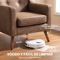 HOMCOM Sillón Relax Sofá Individual de PU Cojín de Asiento con Muelles Respaldo Acolchado Patas de Madera 72x76x80 cm Marrón(m-7)