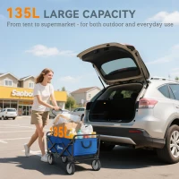 Outsunny bolderkar, inklapbare handkar, 360° tuinwagen, transportkar, strandkar, stalen frame, Oxford, 107 x 51 x 91,5 cm bolderkar handkar transportkar strandkar staal Oxford | Aosom.nl(m-4)