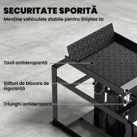 HOMCOM 2 Rampe Hidraulice Auto, Portanță 3T, Înălțime 23-32.5cm, Negru(m-6)