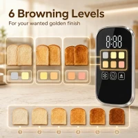 HOMCOM 2 Slice Smart Toaster with Touch Screen & LED Countdown, Toaster with Warming Rack, 6 Browning Levels, Memory Function(m-5)