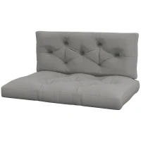 Outsunny Sitzpolster Sitzkissen Polsterauflage, mit Knopfheftung, 120 x 80 x 12 cm, Grau(m-11)