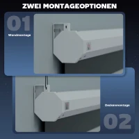 HOMCOM Beamer-Leinwand, inkl. Fernbedienung, 84 Zoll, 4:3 Format, 171x130 cm, Weiß(m-8)