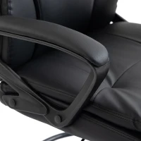 HOMCOM Silla de Dibujo Silla de Escritorio Ergonómica Giratoria con Altura y Reposapiés Ajustable Negro(m-9)