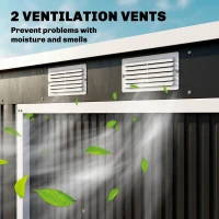 Outsunny 7 x 4ft Galvanised Steel Garden Shed, with Foundation Kit - Dark Grey(m-7)