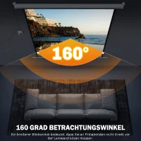 HOMCOM Projectiescherm 176,5 x 176,5 cm 85 inch 1:1 HD 4K Gemotoriseerd voor Thuisbioscoop en Kantoor(m-5)