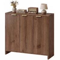 HOMCOM Sideboard Cabinet, Modern Storage Cabinet with 3 Doors and Adjustable Shelves for Living Room, Dining Room, Brown(m-15)