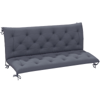 Outsunny Coussin Banc Jardin 3 Places Gris