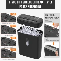 Efficient Paper Shredder with 3.17-Gallon Basket and P-2 Security Level, Perfect CD & Credit Card Shredder for Ofiices, 31L x 16W x 38H cm, Black(m-3)