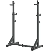 SPORTNOW Soporte para Barras de Pesas con Ancho y Altura Ajustable Rack Musculación con Marco de Acero Carga 150 kg Negro(m-11)