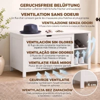 HOMCOM Schuhbank mit verstellbarem Einlegeboden und Klappfach, Schuhaufbewahrungsbank, Weiß(m-7)