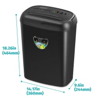 Practical Paper Shredder with P4 Privacy Level and Anti-Jam Function, Cross Cut Shredder for Offices, 36L x 25W x 47H cm, Black(m-2)