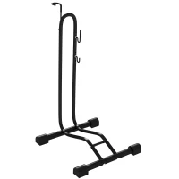 HOMCOM Suport bicicletă cu cârlige reglabile, compatibil cu biciclete 24"-29" și 700C, pentru garaj, interior și exterior, negru(m-11)