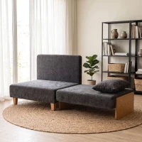 HOMCOM Schlafsessel 2-in-1 mit Bettfunktion, Schlafsofa mit 2 waschbaren Kissen, Seitentaschen für Wohnzimmer, Schlafzimmer(m-2)