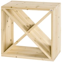 HOMCOM 24 Bottles Wine Rack, Solid Wood Wine Holder Stand, Natural Wood Finish(m-10)